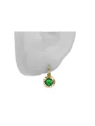 أقراط أسلوب فينتاج الزمرد 14 كارت من الذهب الأصفر vec027y